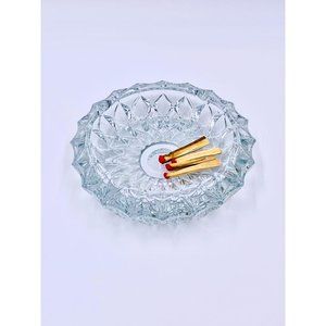 Large Crystal Cut Ashtray Trinket Tray